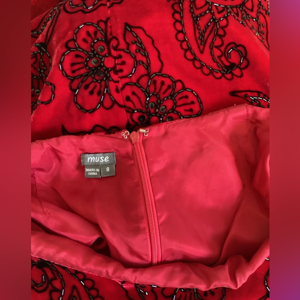 MUSE Velvet Skirt w/ embroidery - Picture 4 of 4